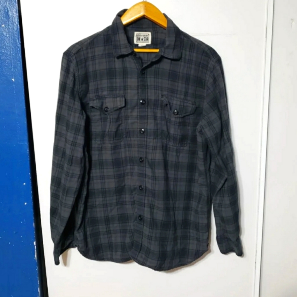 Converse Charcoal Grey Plaid Shirt
